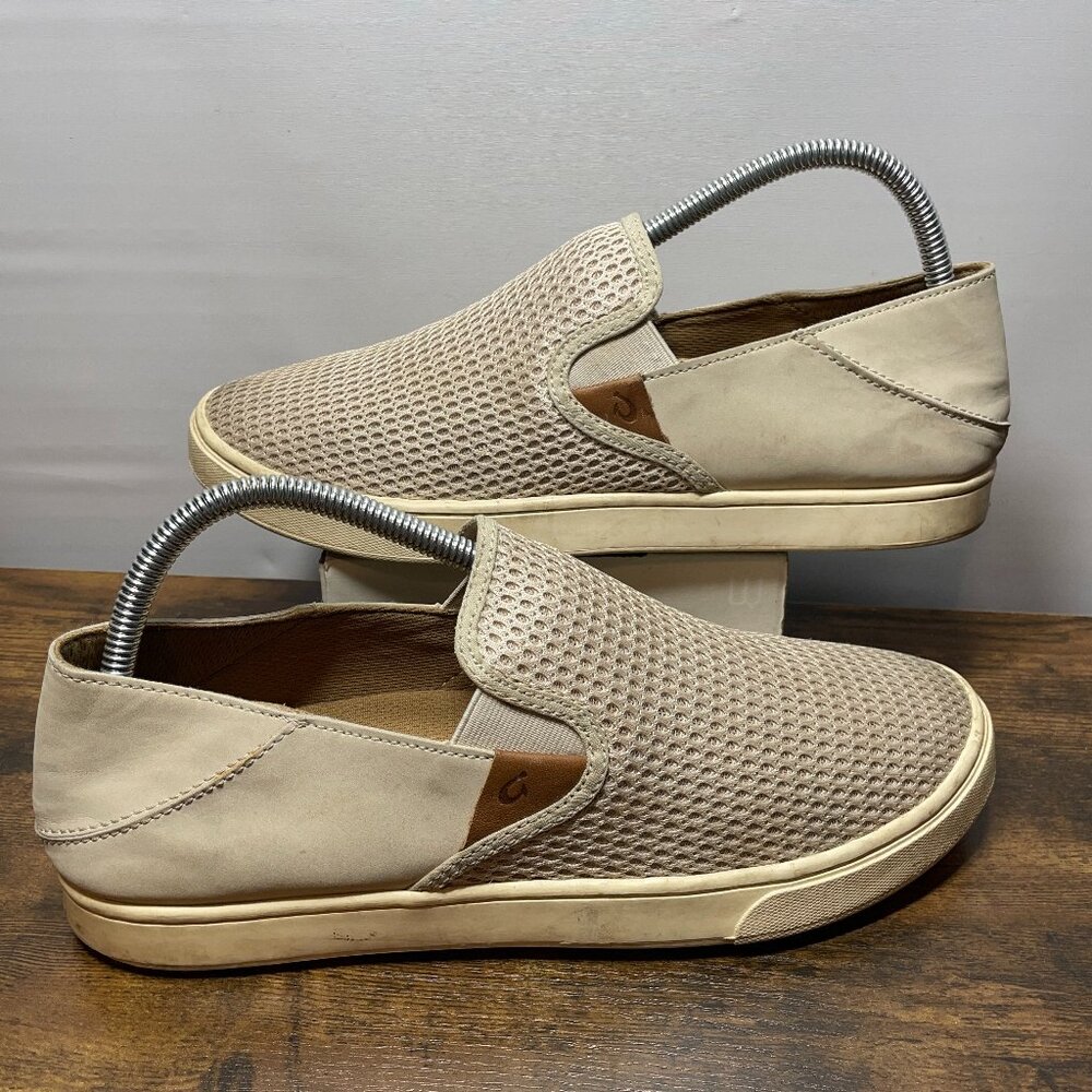 Olukai Pehuea Tan Slip-On Sneakers Women's US Size 10